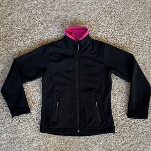 Roper Girls Black Jacket with pink fleece lining size M
